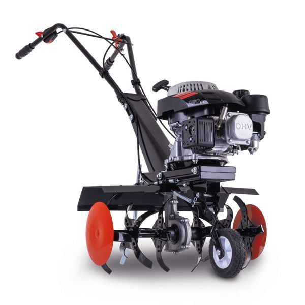 Scheppach MTP560 Tiller Cultivator, 3.7hp Petrol Engine, 560mm Working Width, 260mm Hoeing Depth, 24 Blades Scheppach MTP560 Tiller Cultivator, 3.7hp Petrol Engine, 560mm Working Width, 260mm Hoeing Depth, 24 Blades